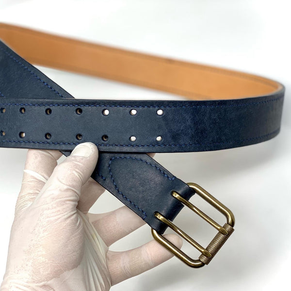 Custom 13-15 Oz Two-Layer Lined Full Grain Leather Belt (Up to 40" Belt Measurement)