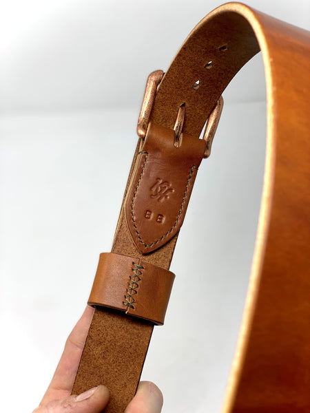 Buck Brown with Copper Buckle - Olive Thread - Customer Initials Applied
