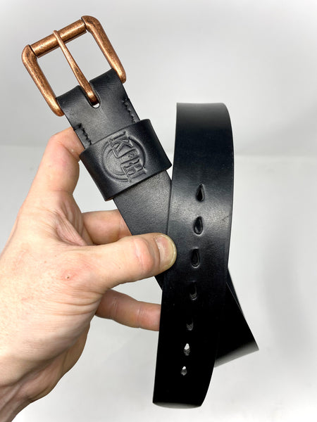 Black Bridle Leather with Copper Buckle and Black Thread
