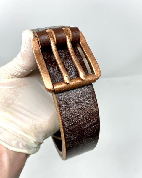 Chocolate OBT Leather - Copper Double Prong