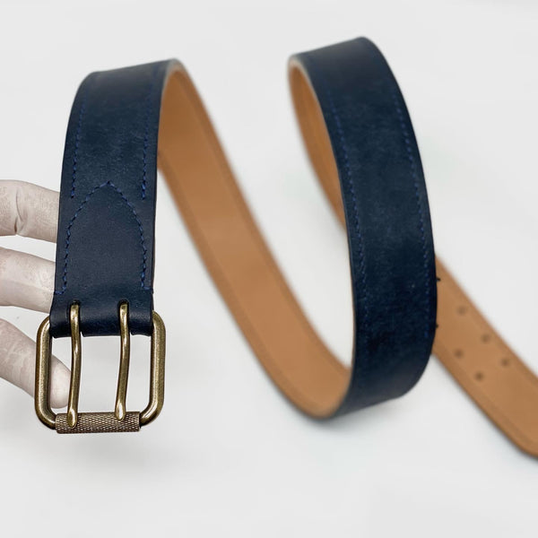 Custom 13-15 Oz Two-Layer Lined Full Grain Leather Belt (Up to 40" Belt Measurement)
